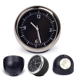 R27CS Car Dashboard Mini Clock - Round Analogue Quartz Clock for Car, SUV and MPV, Stick-on Mini Vehicle Interior Clock for Dashboard