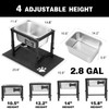 2.8 Gallon Elevated Large Dog Water Bowl, 4 Adjustable Height