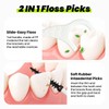 COCOBURI 2-in-1Dental Floss Picks,Soft Interdental Pick,BPA Free,Mint,75 ct