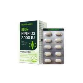 J&M Nutrione Pure Vitamin D3 3000IU 500mg x 60 tablets 1 unit / 뉴트리원 퓨어 비타민D3 3000IU 500mg x 60정 1개