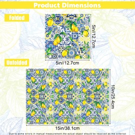 Heyiminy 20Pcs Lemon Napkins, 13*13 In Lemon Paper Napkins, Lemon Cocktail Napkins, Summer Fruit Disposable Napkins Lemon Beverage Dinner Hand Towels for Summer Party Decorations Supplies Table Decor