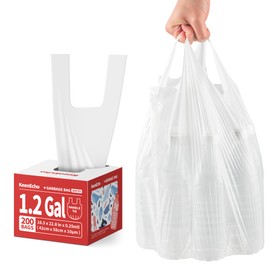 KeenEcho Small Trash Bags with Handles (1.2/2/3/4/6/8/13 Gallon) - Ocean Plastic Upcycling - Plastic Garbage Bags, Can Bin & Waste Basket Liner for Kitchen, Bathroom, Office and Pets
