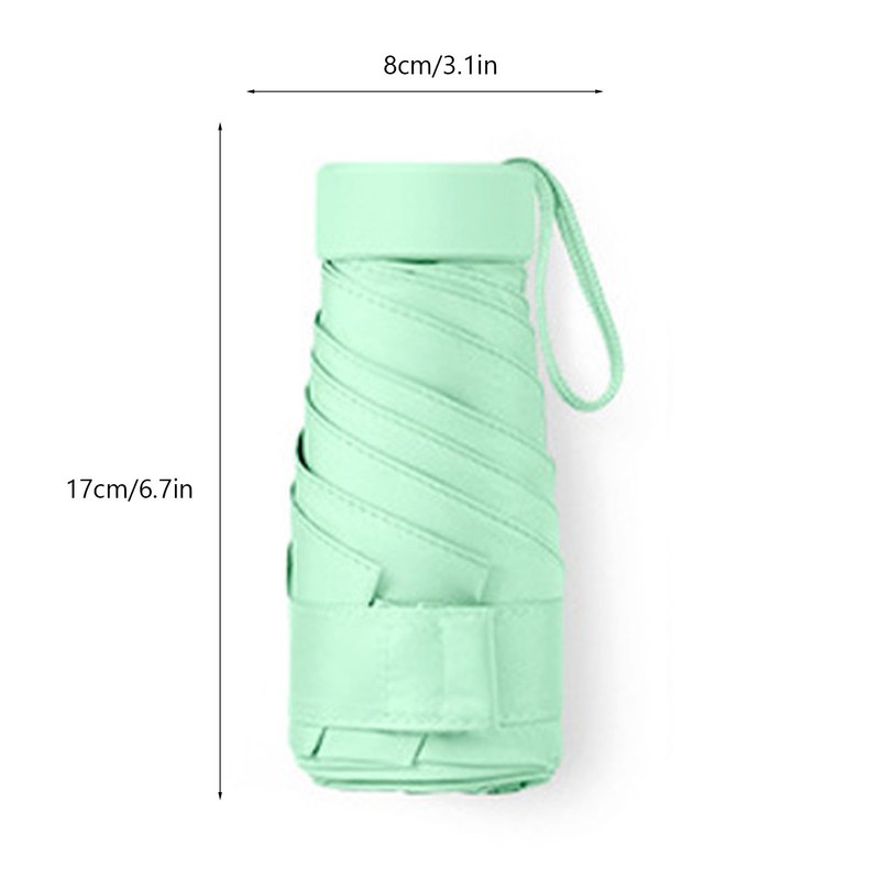 Mini Travel Sun Umbrella Waterproof Folding Umbrella Capsule Shape Umbrella
