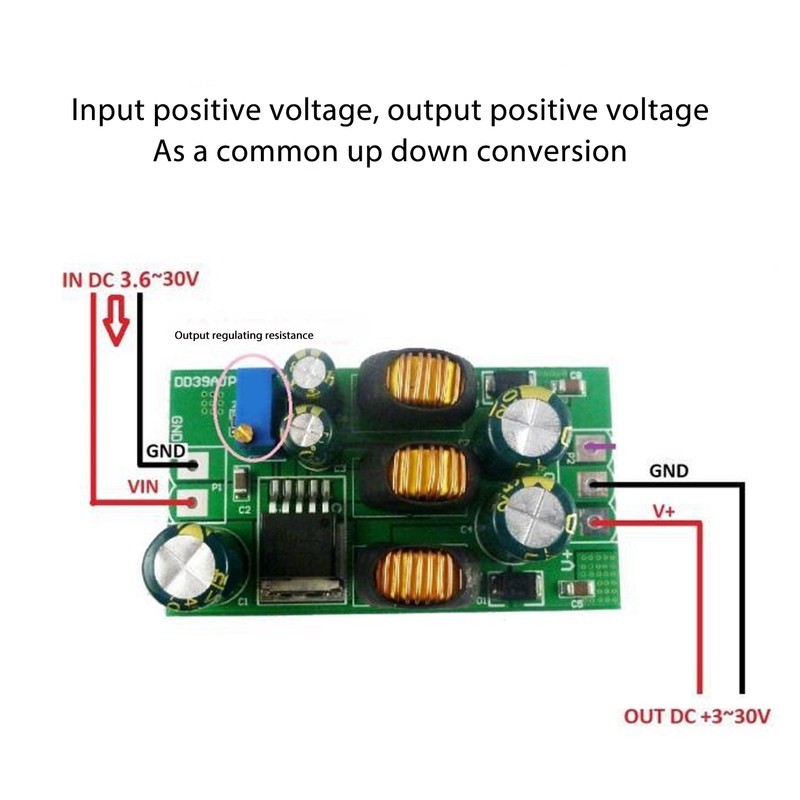 20W DC DC 3.6V‑30V Buck Boost Converter 2 Modes PCB