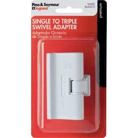 Legrand Pass & Seymour 69WBPCC5 15 Amp Polarized Triple Tap Adapter, Swivel Plug, Convert One Outlet to Three, White (1 Count)