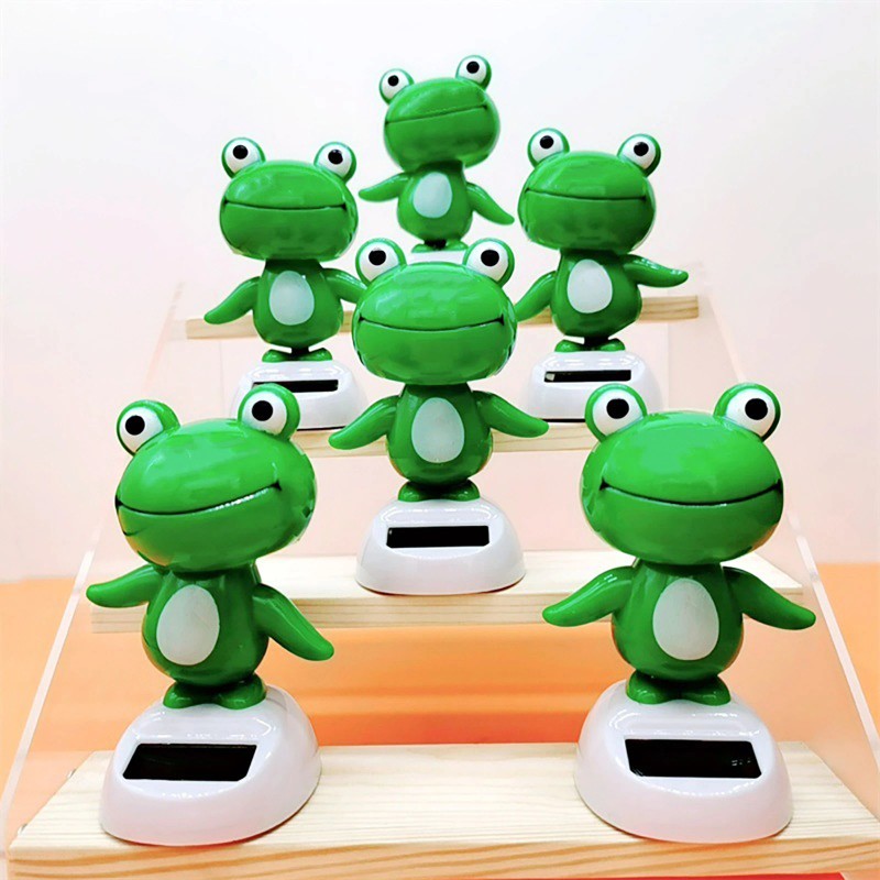 Cute Frog Solar Powered Dancing Swinging Animated Bobble Dancer Toy