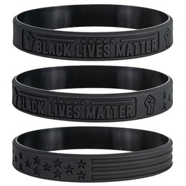Sainstone Black Lives Matter Silicone Bracelets - #BLM Movement for Freedom, Liberation and Justice Motivational Wristbands - Support Black Imagination and Innovation Gifts for Men Women (Unisex)