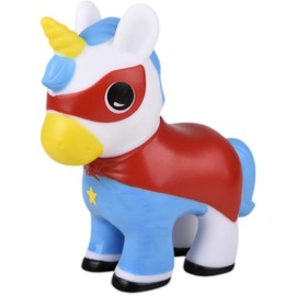6" Super Hero Unicorn Toy - Forest & Twelfth Cute Rubber Animals for 3+ Year Olds, Great Toddlers Toy for Bath, Pool, Beach and Indoor Play, Classroom Gifts for Students (#4 Super Hero)