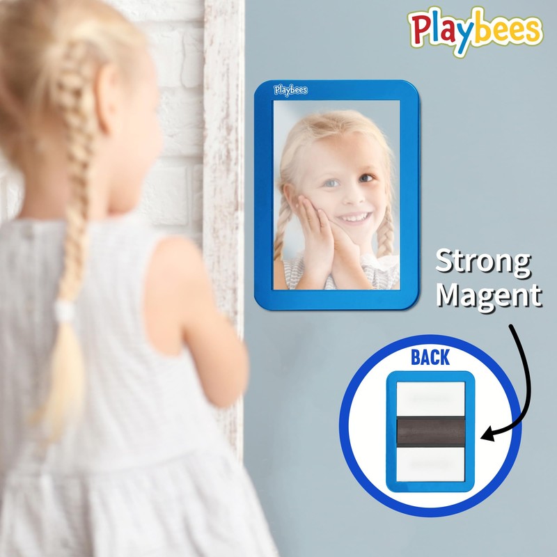 Playbees Magnetic Locker Mirror - Blue - Ideal for School