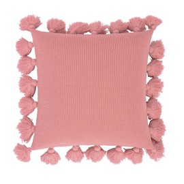 OiseauVoler Knitted Cushion Cover Tassel Body Pillow Cover Home Decor Office Sofa Room Decor 45 x 45cm Pink