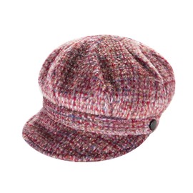 Heritage Traditions Tweed Wool Peaked Newsboy Cap Hat (Pink)