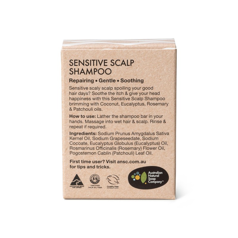 Australian Natural Soap Company Sensitive Scalp Solid Shampoo Bar 100g