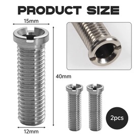 Hollow Screw Sink, Hollow Screw for Strainer Basket Valves, M12 Stainless Steel Hollow Screw Sink, Sink Screws, Suitable for Kitchen Sinks, Strainer Basket Sinks, Sink Accessories, Silver (40 mm (2
