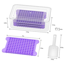 Mini Ice Cube Tray for Freezer: GGUW Nugget Ice Cube Tray with Bin - Crushed Ice Tray Making 4×108 PCS Icecube - Easy Release Iced Maker Trays