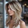 18 Inch High Temperature Fiber Layered Synthetic Wig for Women