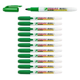 CROWN WB505 Drywipe Pens Bullet Tip - Pen Style Markers - Pack Of 12 - Dry Erase Ink - Green - 2mm Line