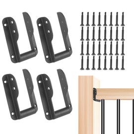 Meruzy 4 PCS Steel Deck Railing Brackets Connectors,Multi-Angle Stair Railing Brackets for 2"x4" Wood Post