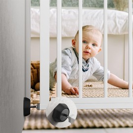ICERO Baby Gate Wall Protector - Protect Walls & Doorways from Pet & Dog Gates - Pressure Mounted Gates Work on Stairs - Gates Wall Cups - 8 Pack - Black