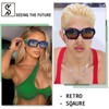 SHEEN KELLY Retro Thick Square Sunglasses Women Men Vintage Chunky