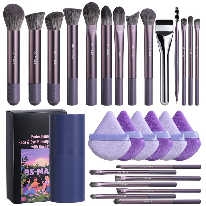 BS-MALL Set De 28 Brochas De Maquillaje Brocha Triangular Premium