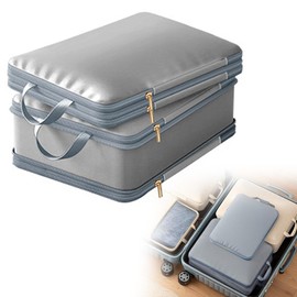 2PCS Ultra Space Saving Compression Organizer with Durable Material, Self Compression Storage Bags, Cube Vacuum Storage and Sealed Bags, Moving Organizer Bags for Comforters, Clothes, Blankets