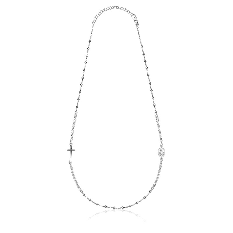 AKA Gioielli® - 925 Silver Rosary Necklace with Virgin Mary