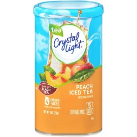 Crystal Light Peach Iced Tea Powdered Drink Mix Pack of 4 5 Calories Each