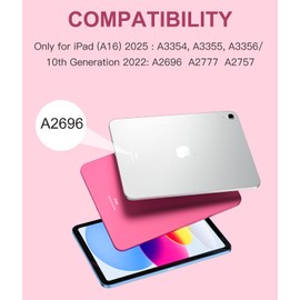 Harvopu Compatible for iPad 11th 10th Generation Case with Keyboard, Folio Cover with Pencil Holder, Multi-Touch Trackpad, 7 Color Backlit, Detachable Keyboard for iPad (A16) 11th/10th Gen (Pink)