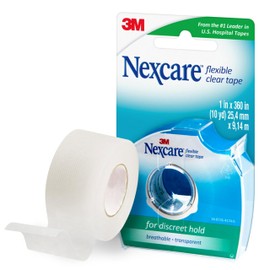 Nexcare Nexcare Flexible Clear Tape, Waterproof Transparent Medical Tape, Secures Dressings and Catheter Tubing - 1 In x 10 Yds, 1 Roll of Tape