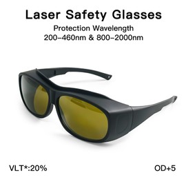 FONLAND Laser Safety Glasses for Laser Engraving Marking OD5+ OD7+ 200-460nm and 800-2000nm Near Infrared Light Blue Green UV Light Fiber Laser Glasses