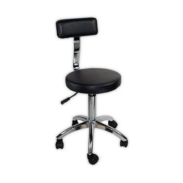 Hydraulic Stool With Backrest Beauty Salon Spa Massage Facial Chair ST002C BLACK