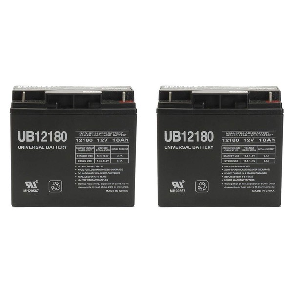 UPG 12V 18Ah Wheelchair Mobility Scooter Battery Replaces 17Ah - 2 Pack