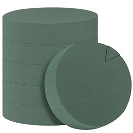 ADXCO 6 Packs Flower Foam Blocks, Floral Foam for Artificial Flowers and Fresh Flowers, 7.1 Inches Large Round DIY Flower Arrangement Kit for Wedding Aisle Flowers, Party Decoration