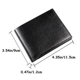 HESHPAWS Leather Wallet Card Bag Men's Fashion Wallet Short and Simple Wallet Business Wallet Multi-card Wallet Durable Wear-Resistant Compact Design Short Style Wallet, Black, Fashion