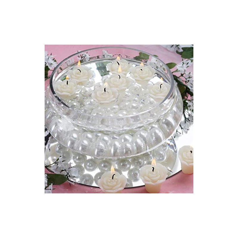 TABLECLOTHSFACTORY Mini Floating Rose Candle Ivory-60/pk