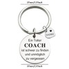 Stainless Steel Keyring with Engraving "Ein Toller Coach ist schwer
