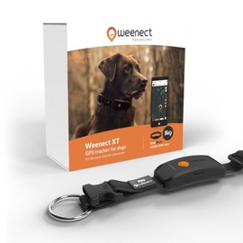 Weenect Dog XT - NEW GPS Collar for Dogs | XL Antenna | Waterproof | Ultra-Durable Integrated Julius-K9 Black Collar 3-month subscription included