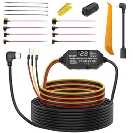 MEIRIYFA Dash Cam Acc Hardwire Kit USB Type C Hard Wire Kit Fuse 12V-24V to DC 5V 3A Dashboard Car Camera Charger Power Cord with Low Voltage Protection for Dashcam GPS Recorder 11.5ft