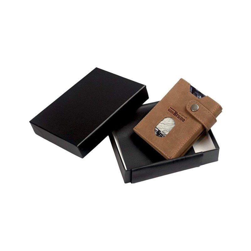 Q-Slim Wallet, Buffalo Leather Brown, rfid wallet