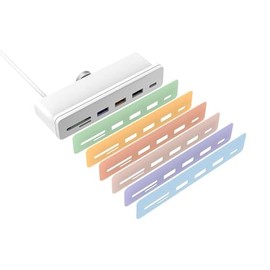 Networx 7-in-1 USB-C Hub for iMac 24" with Matching Colour Stickers - White
