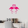 NBFU Two Flamingo Beach Art Heart (Green) (Set Of 2)