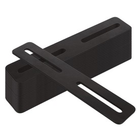 20Pcs 5Inch Flat Mending Plates Heavy Duty Straight Brace Brackets, Support with Slot Steel Strap Straight Repair Plates Brace, Fixing Bracket Connector for Furniture Shelf, Black, Thickness 1/8"