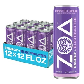 ZOA Bebidas Energéticas Cero Azúcar, Uva Helada - Sin Azúcar Con Electrolitos, Vitamina C Saludable, Aminoácidos, Vitaminas B Esenciales Y Cafeína Del