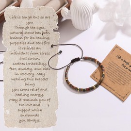 Inspirational Gifts Bracelets for Women Encouraging Healing Natural Stone Bracelets - Get Well Soon Gifts for Women Best Friends Sister Bestie - Life is Tough But So are You Bracelet (Life is Tough But So are You Bracelet)