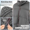 HunnmingRe Upgraded Hooded Down Camping Blanket Waterproof 650 Fill Puffy