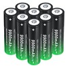PAOWANG 18650 Rechargeable Battery 3.7V Lithium Batteries 9900mAh Button Top
