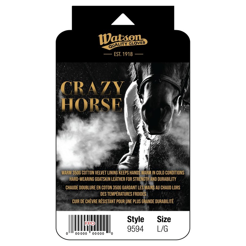 Watson Gloves Full-Grain Leather Winter Lined Ranch Gloves - Crazy