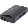 Renkforce 4+1 Port USB 3.0-Hub with Schnellladeport, with Status-LEDs black