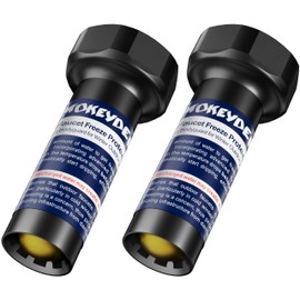 Mokeyder Outdoor Faucet Freeze Protection Valve, Freeze Proof Faucet Cover for Winter, Frost Proof Auto Temperature Control for Garden, Lawn & Yard Spigot, Black, 2 Packs