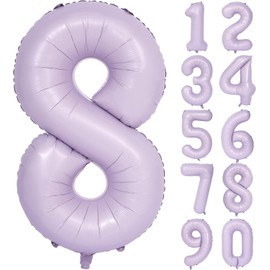 Purple Balloons 8th Number Balloons Purple Number 8 Balloons Number Balloons Large Birthday Decoration Balloons 40" (8, Purple)